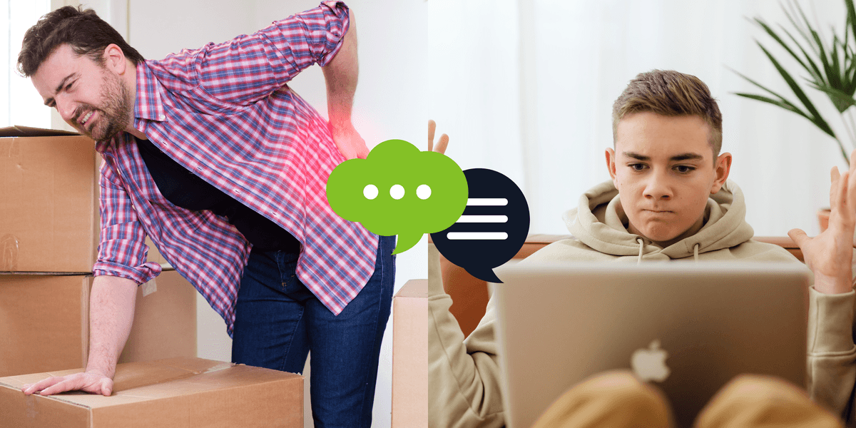 Neighborhood scene showing disconnect